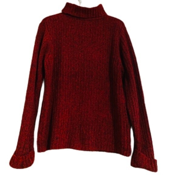 AMBRA WOMEN’s PULLOVER RED TURTLENECK SWEATER - Picture 2 of 5
